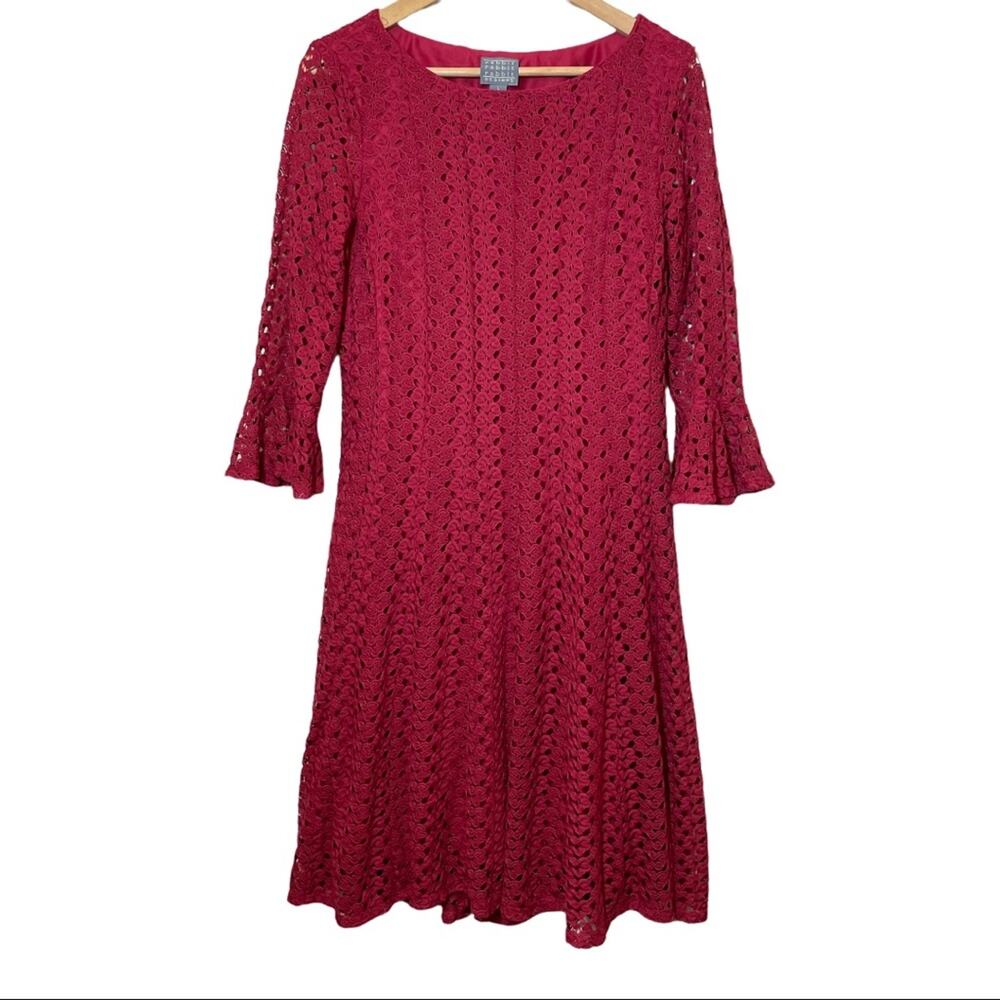 Rabbit Rabbit Rabbit Crochet Lace Dress Dark Pink Magenta Large